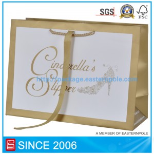 Pantone color printing paper bag with foil stamping design