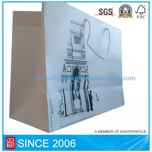 White kraft paper bag for clothing